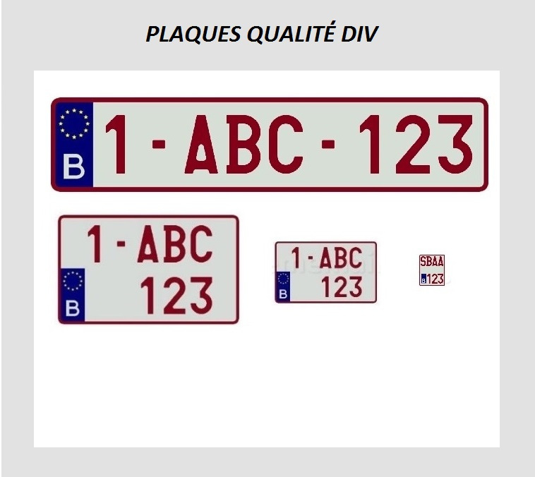 Nouvelle plaque  belge rubis rétroréfléchissante en aluminium 100% conforme Qualité comme DIV,emboutie,vernie et peinte au four à 200°C